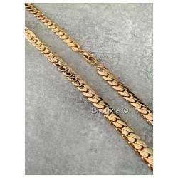 Collier Maille Anglaise Bombée 45CM X 5MM En Plaqué Or 18 carats