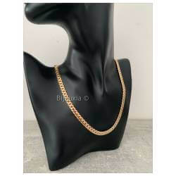 Collier Maille Anglaise Bombée 45CM X 5MM En Plaqué Or 18 carats
