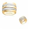 Bague Empierrée Bicolore Double Rang Zirconium Plaqué or 18 carats 750/1000