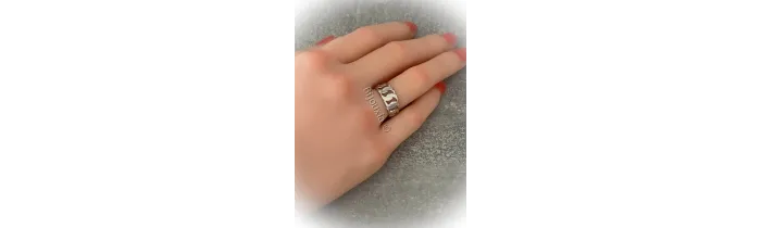 Bague Motif Chaîne Gourmette En Argent Massif 925/1000 Rhodié T50 à 60