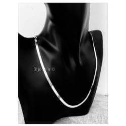 Collier Maille Miroir 55CM En Argent 925/1000 Rhodié