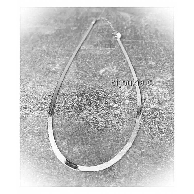 Collier Maille Miroir 55CM En Argent 925/1000 Rhodié