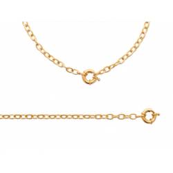 Bracelet maille jaseron ovale avec fermoir bouée en plaqué or 18 carats 750/000
