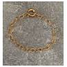 Bracelet maille jaseron ovale avec fermoir bouée en plaqué or 18 carats 750/000