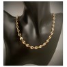 Chaîne Maille Grain de Café 50 cm x 6,5 mm Plaqué Or 18 carats MIXTE