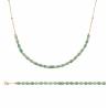 Collier Pierres Fines Véritable Quartzite Vert En Plaqué or 18 Carats 750/000