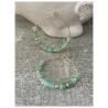 Créoles Pierres Fines Véritable Quartzite Verte En Plaqué or 18 Carats 750/000