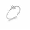 Bague Croix Sertie Zirconium en Argent Massif 925/1000 Rhodié T50 à 60