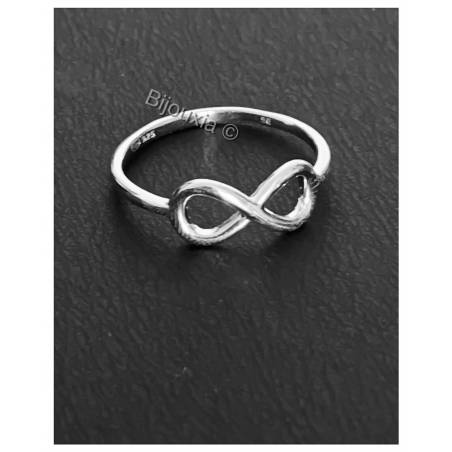 Bague Infinity en Argent Massif 925/1000 Rhodié Taille 46-50-52-54-56-58-60