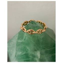 Bague Motif Grain de Café En Plaqué Or 18 Carats 750/000 T50 à 60