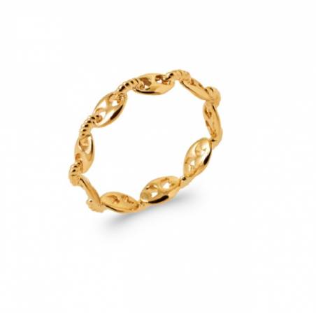 Bague Motif Grain de Café En Plaqué Or 18 Carats 750/000 T50 à 60