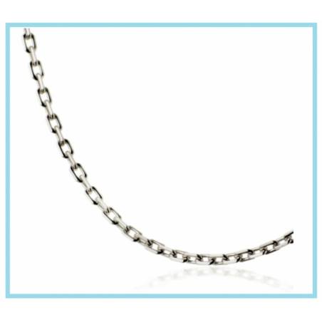 Chaîne Maille Forçat Épaisse 3,20mm x 60CM Argent Massif 925/000 Qualité Rhodium