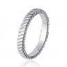 Bague Alliance Ciselée Argent Massif 925/1000 Bijoux T44-46-48-50-52-54-56-58-60