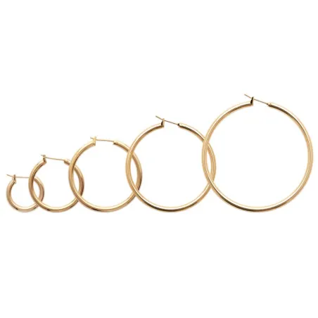 Boucles D'oreilles Créoles 5 Cm Plaqué Or 18 Carats - Neuf Avec étiquettes, Marque Bijouxia
