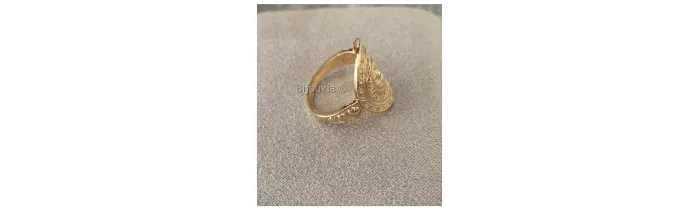 Bague Type Pièce Motifs Arabesques En Plaqué or 18 Carats Tailles Choix 50 à 60