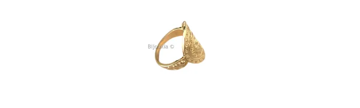 Bague Type Pièce Motifs Arabesques En Plaqué or 18 Carats Tailles Choix 50 à 60
