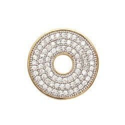 COLLIER Pendentif Cercle DONUTS ZIRCONIUM MICROSERTI Plaqué Or 18 carats  Bijoux