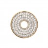 COLLIER Pendentif Cercle DONUTS ZIRCONIUM MICROSERTI Plaqué Or 18 carats  Bijoux