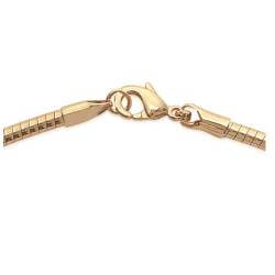 Collier maille Oméga + Pendentif Donuts Microserti Plaqué Or 18 carats 750/000