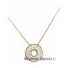 COLLIER Pendentif Cercle DONUTS ZIRCONIUM MICROSERTI Plaqué Or 18 carats  Bijoux