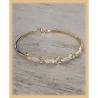 Bracelet Jonc Cercles Zirconium Ouvrable Plaqué or 18 CARATS
