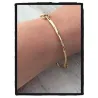 Bracelet Jonc Cercles Zirconium Ouvrable Plaqué or 18 CARATS