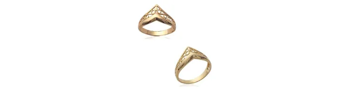 Bague Ajourée Ciselée Forme V En Plaqué or 18 CARATS 750/000