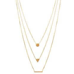 Collier Tour de Cou Trois Rangs 40CM en Plaqué or 18 CARATS 750/1000