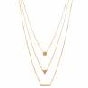 Collier Tour de Cou Trois Rangs 40CM en Plaqué or 18 CARATS 750/1000