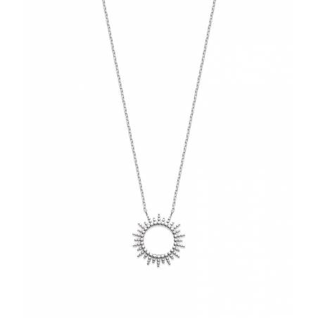 Collier "Soleil" En Argent Massif Rhodié 925/1000