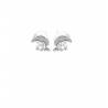 Boucles D'oreilles Dauphins Zirconium En Argent Massif 925/000 Bijoux Enfant
