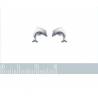 Boucles D'oreilles Puces "Dauphin" En Argent 925/1000 Rhodié