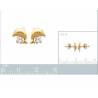 Boucles D'oreilles Puces "Dauphin" Cristal Blanc En Plaqué Or