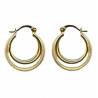 Boucles D'oreilles Créoles 2CM Triple Anneaux Scintillantes En Plaqué Or