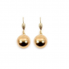 Boucles D'oreilles Dormeuses Boules Pendantes 12MM Plaqué or 18 Carats 750/000