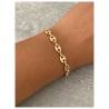 Bracelet Maille Grain de Café 19cm X 6,5 mm Plaqué Or Homme/Femme