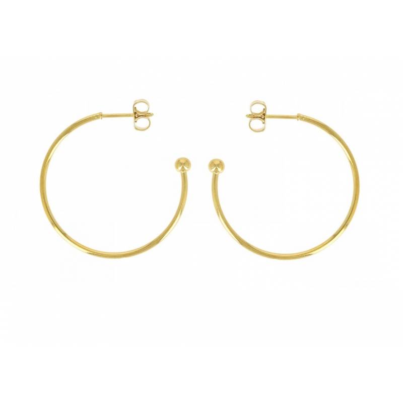 Boucles d'oreilles Originales créoles ouvertes Plaqué or 18 Carats 750/1000