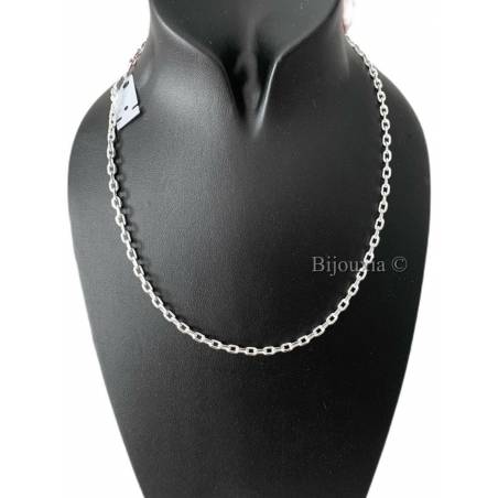Chaîne 4MM X 70CM Longue Maille Forçat Argent Massif 925
