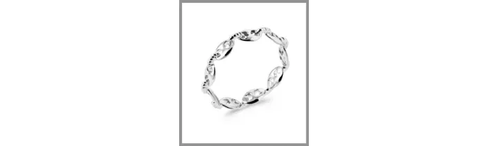 Bague Motif Grain de Café En Argent Rhodié 925/000 T50 à 60