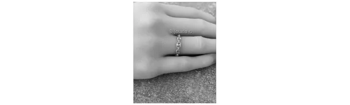Bague Motif Grain de Café En Argent Rhodié 925/000 T50 à 60