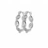 Boucles d'oreilles créoles grain de café en argent massif 925/000 Rhodié