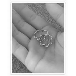 Boucles d'oreilles créoles grain de café en argent massif 925/000 Rhodié