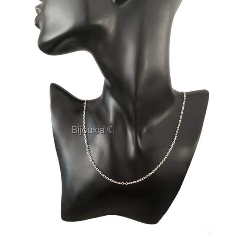 Chaîne 60cm X 2,25mm Maille Forçat Argent Massif 925/000