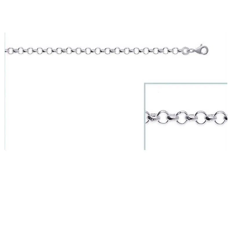Chaîne Maille Jaseron En Argent Massif 925/1000 - Longueur 45 Cm, épaisseur 3 Mm, Neuve Avec étiquettes