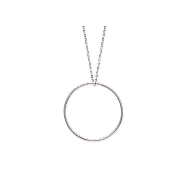 Pendentif Grand Cercle En Argent Rhodié Pour Breloques & Charms