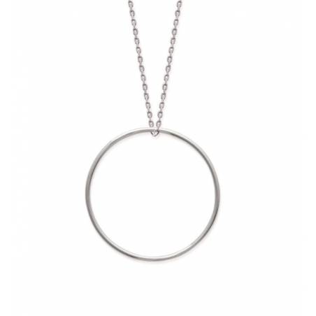 Pendentif Grand Cercle En Argent Rhodié Pour Breloques & Charms