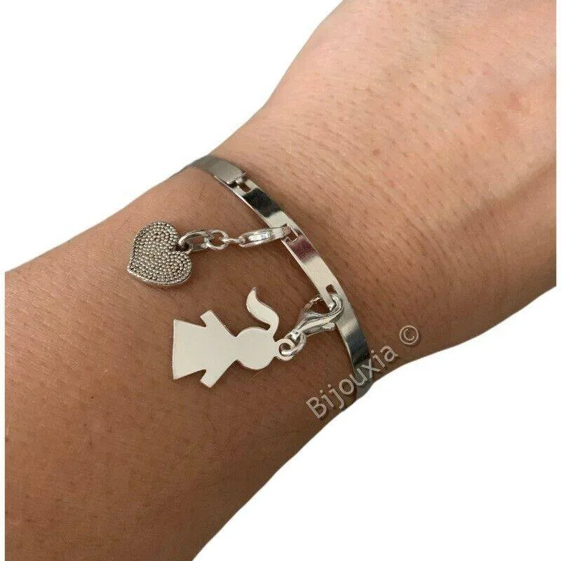 Bracelet Jonc Flexible En Argent Massif 925 - Rhodié, Pour Femme Ou Enfant, Neuf Avec étiquettes