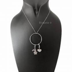 Pendentif Grand Cercle En Argent Rhodié Pour Breloques & Charms