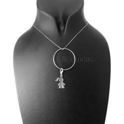 Pendentif Grand Cercle En Argent Rhodié Pour Breloques & Charms