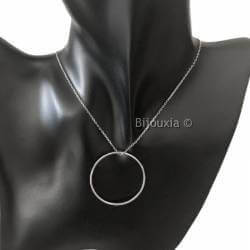 Pendentif Grand Cercle En Argent Rhodié Pour Breloques & Charms